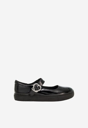 Czarne eleganckie baleriny dziewczęce z lakierowanej skóry BARTEK 83006-31