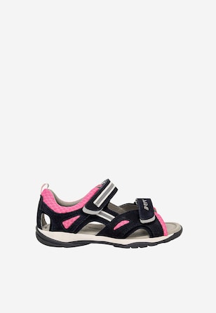 Granatowo-różowe sandały BARTEK 84414-65 zapinane na rzepy