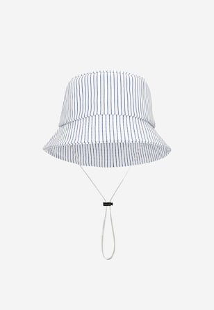 Kapelusz dziecięcy materiałowy w biało-niebieskie paski BARTEK 85609-19