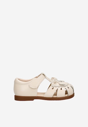 Beżowe sandały zabudowane dla dziewcząt BARTEK 89003-14