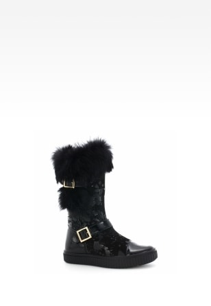 Kozaki ocieplane BARTEK T-973980/1LH, dla dziewcząt, czarny