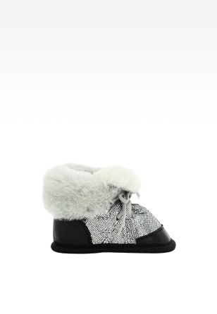 Srebrno-czarne niechodki BARTEK z kożuszkiem W-214760/BA5 II