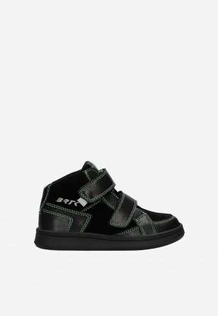 Czarno-zielone trzewiki chłopięce zapinane na rzep BARTEK 86317-71