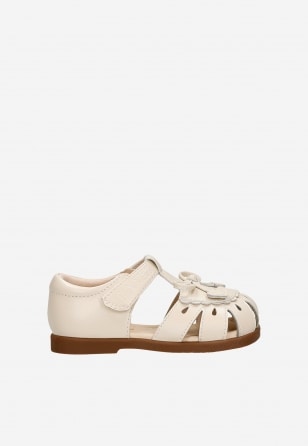 Beżowe sandały zabudowane dla dziewcząt BARTEK 89003-14