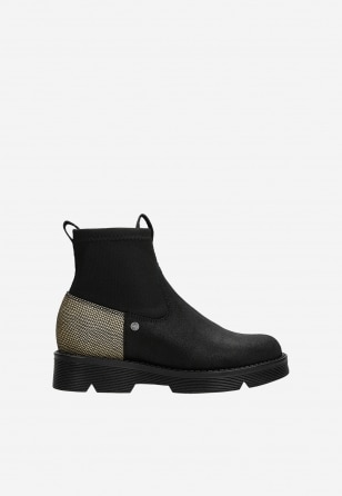 Trzewiki ocieplane BARTEK 7334-12RP II, dla dziewcząt, czarno-złoty