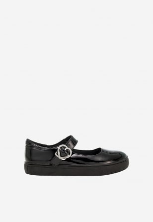 Czarne eleganckie baleriny dziewczęce z lakierowanej skóry BARTEK 83006-31