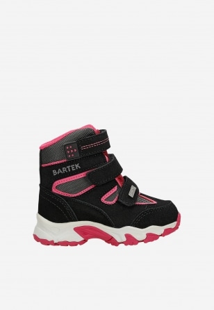Trzewiki ocieplane BARTEK 11656002, dla dziewcząt, czarno-różowy