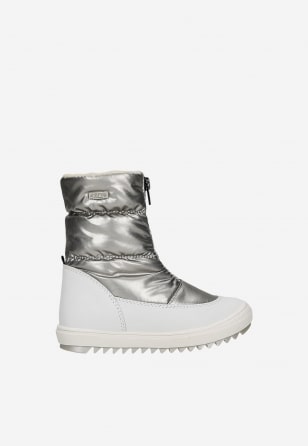 Botki ocieplane BARTEK 14405023, dla dziewcząt, srebrno-biały