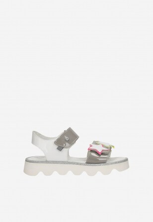 Sandały BARTEK 16120002, dla dziewcząt, szaro-biały