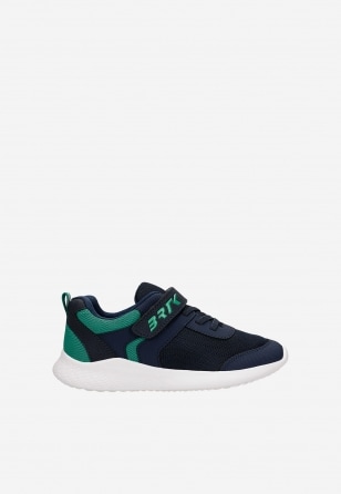 Granatowe sneakersy dziecięce z zielonymi wstawkami BARTEK 87003-17