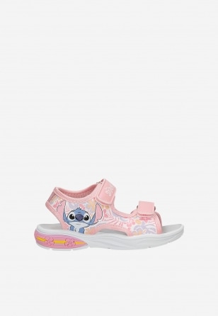 Różowe sandały dziewczęce Stitch ze świecącą podeszwą BARTEK 89007-15